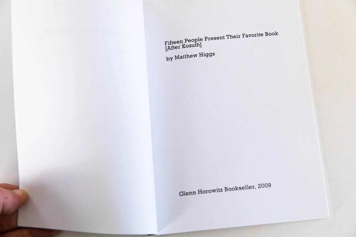 FIFTEEN PEOPLE PRESENT THEIR FAVORITE BOOK (after Kosuth) - Image 2