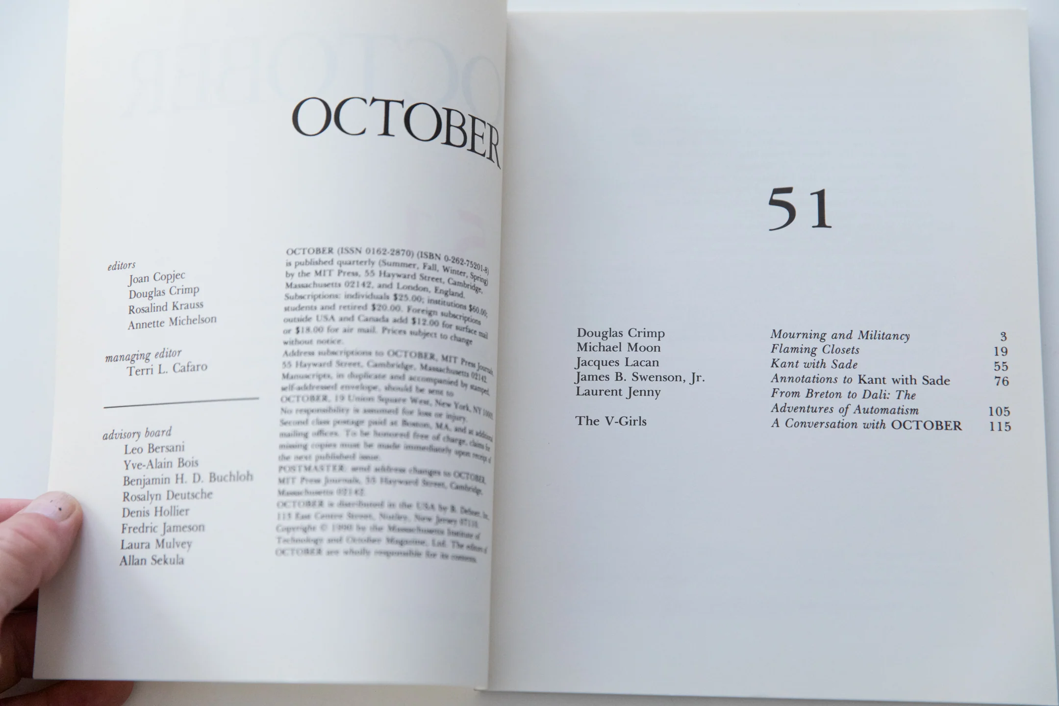 OCTOBER Magazine | No. 51 - Image 2