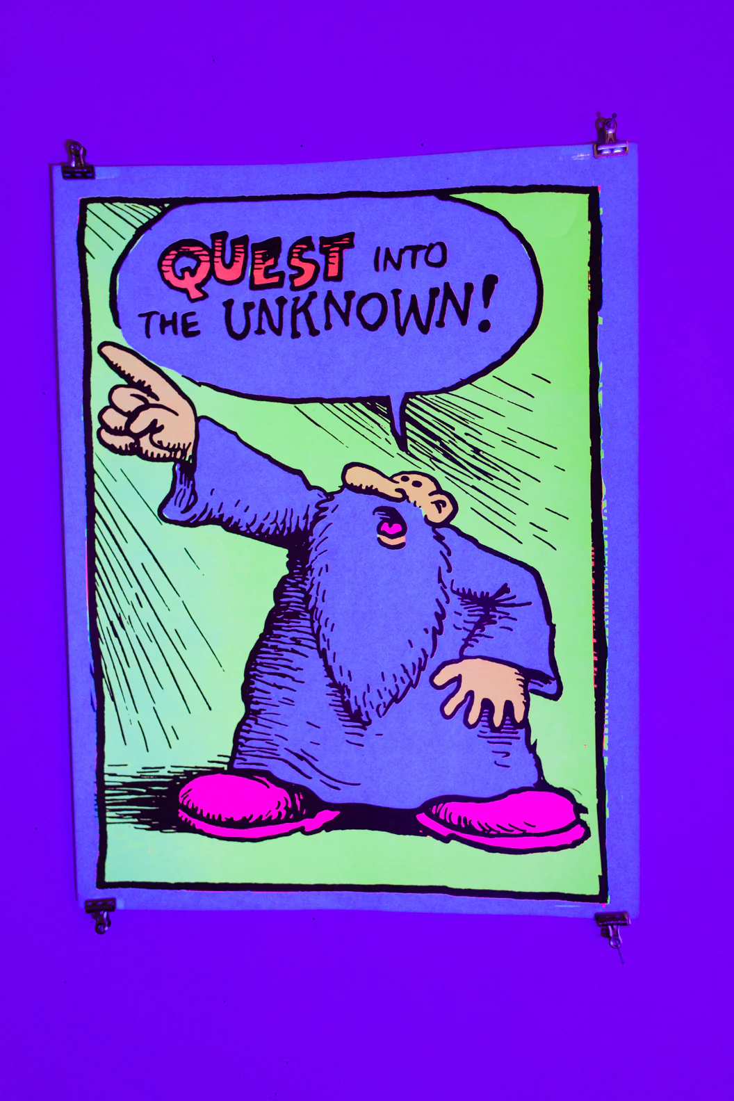 QUEST INTO THE UNKNOWN | Vintage Blacklight Poster - Image 3