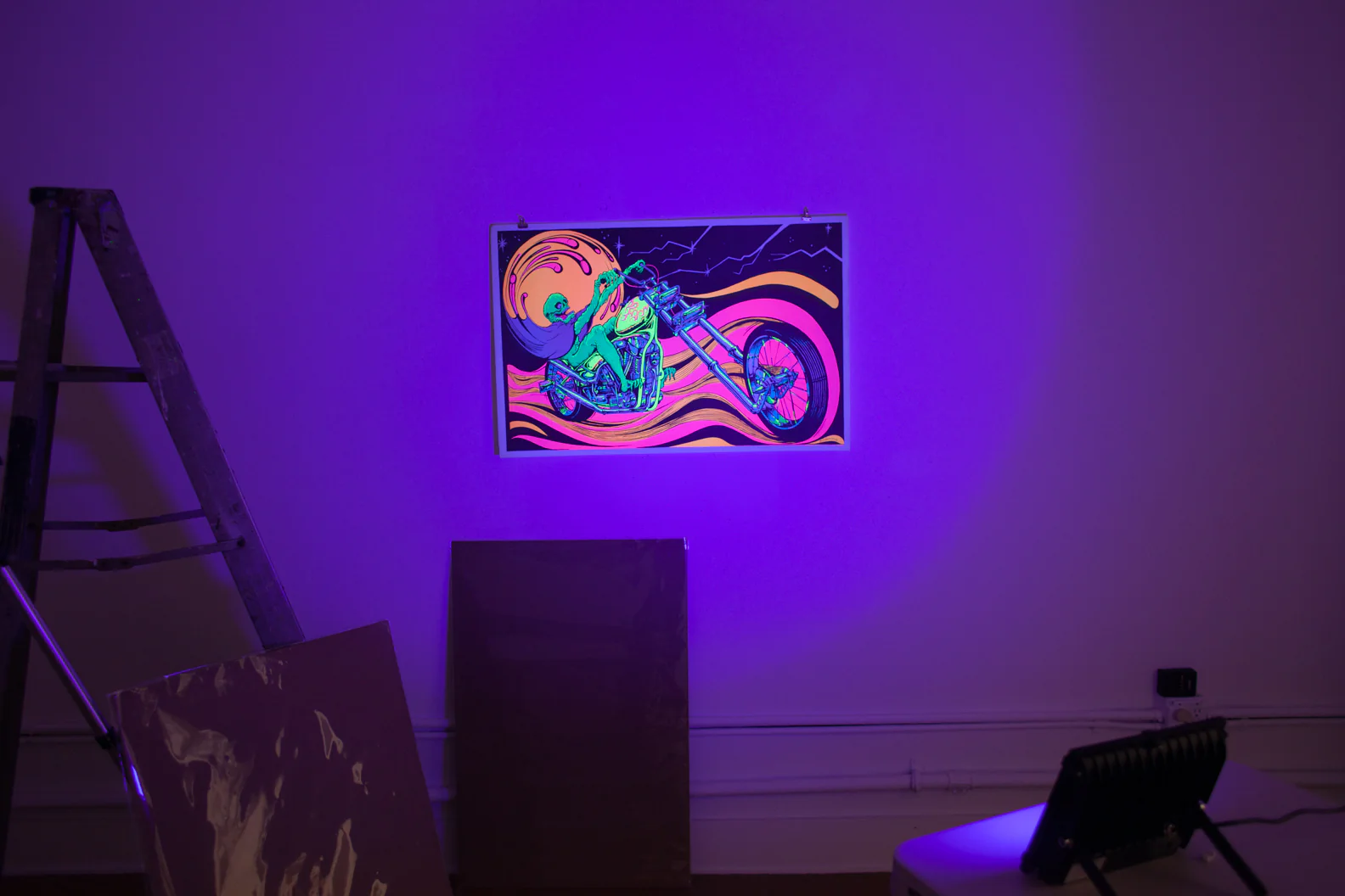 DEMON CHOPPER | Vintage Blacklight Poster - Image 3