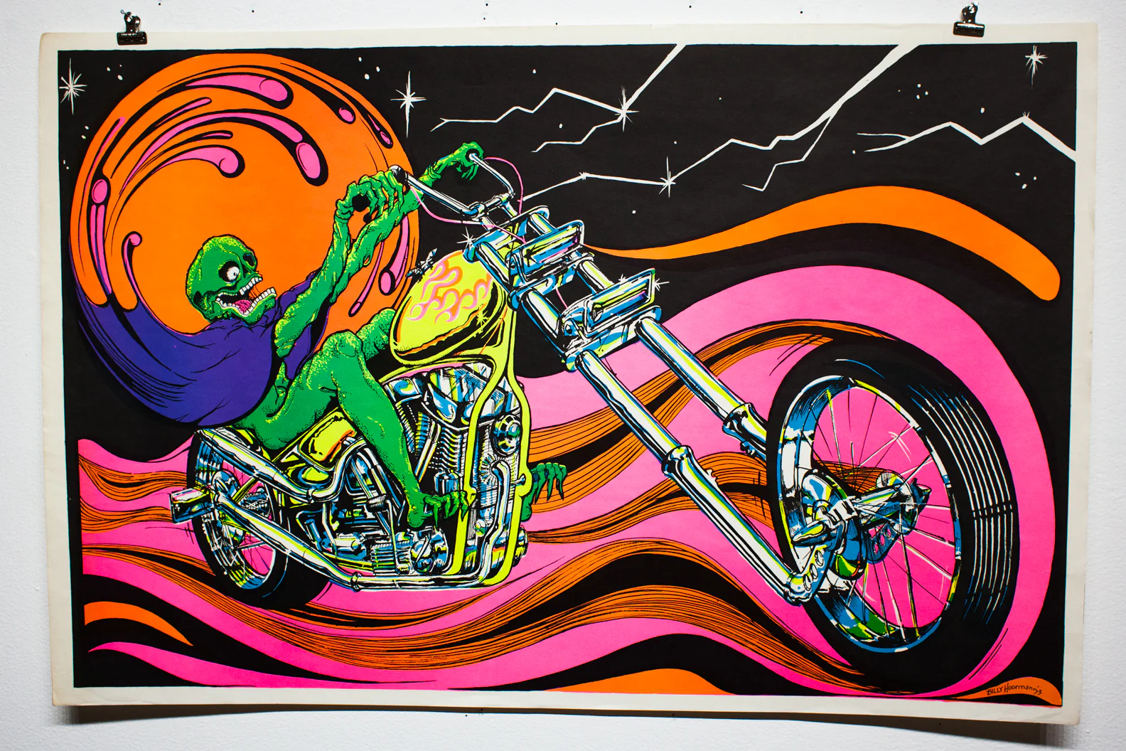 DEMON CHOPPER | Vintage Blacklight Poster - Image 4