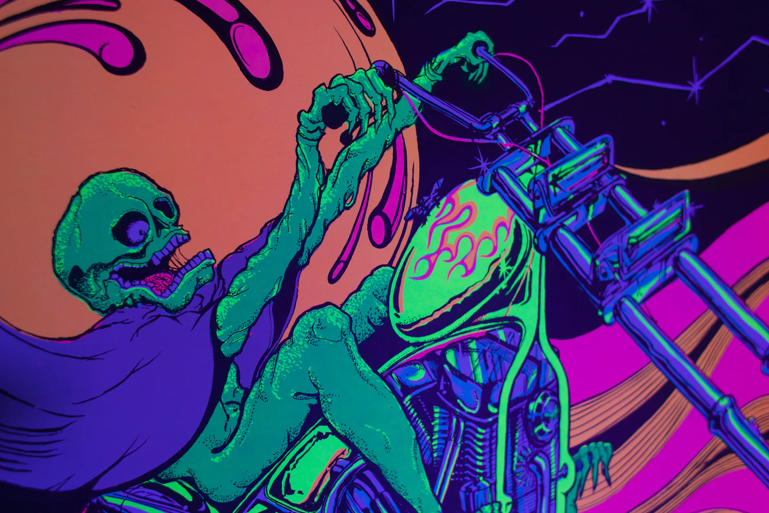 DEMON CHOPPER | Vintage Blacklight Poster - Image 7